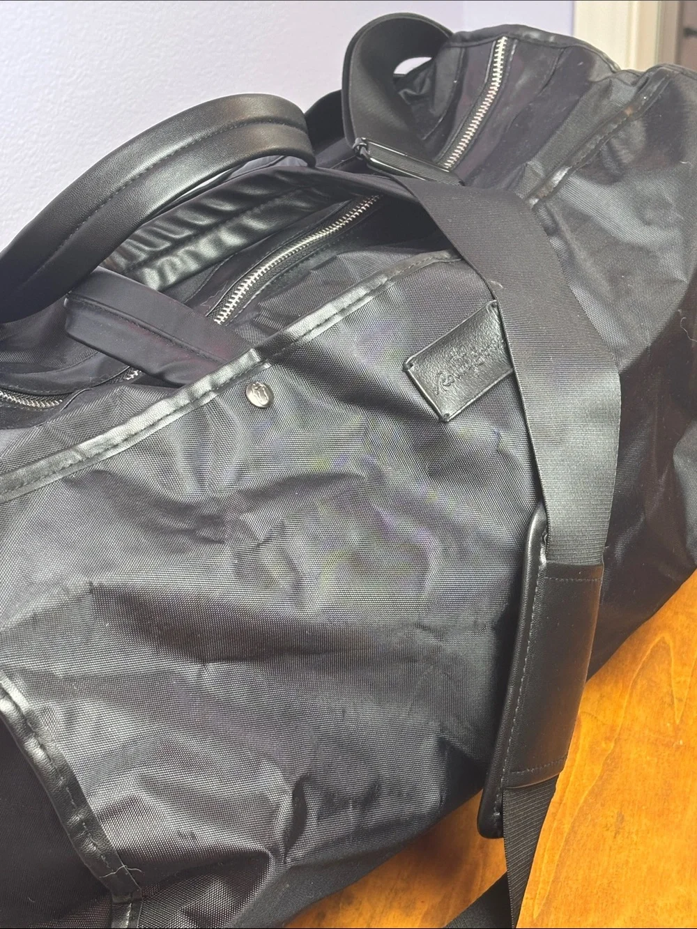 Swag Bag the Rolling Stones Memorabilia  Black Logo Nylon Duffel Adjust Strap